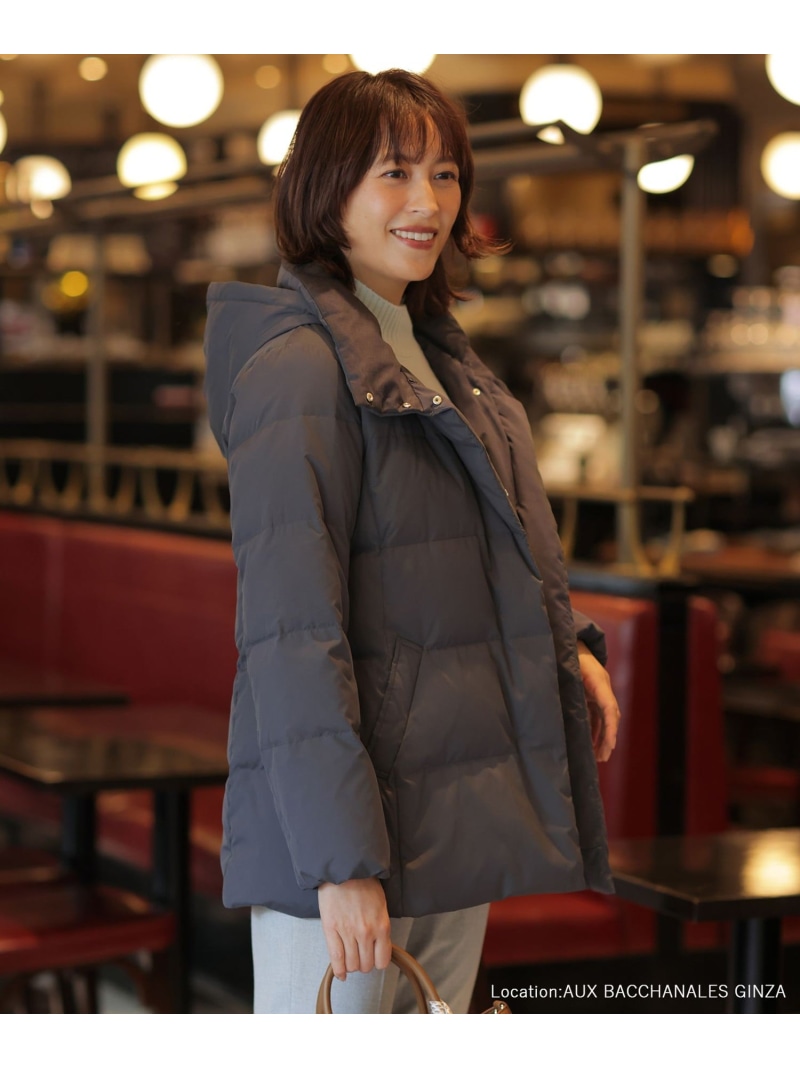 【洗える・2way】タフタ打ち倒す 真っただ中丈 厚地の外套 J.PRESS ジェイ押し付ける ジャケット・アウター ダウンジャケット・ダウンベスト 赤銅色 黒いこと 白いこと【貨物輸送無料】[ Fashion] コート・ジャケット-レディースファッション