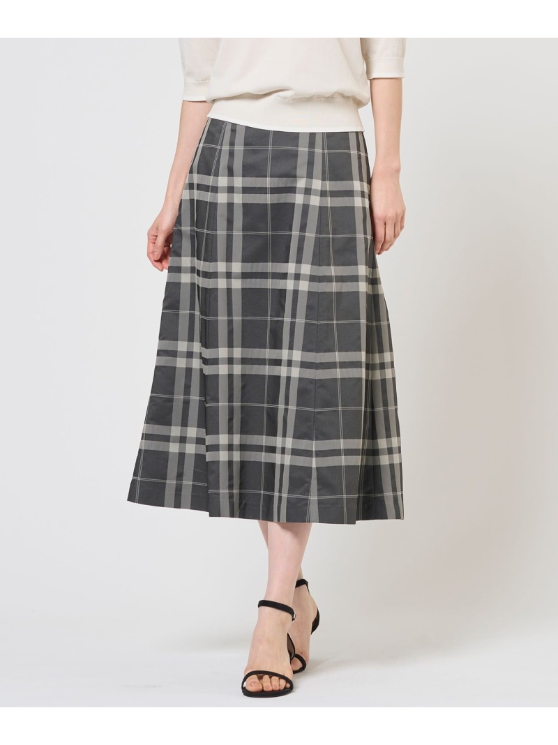 【SALE／40%OFF】ブロックチェックジャガード フレア スカート J.PRESS ジェイプレス スカート ロング・マキシスカート ブラック【RBA_E】【送料無料】[ Fashion]｜J.PRESS