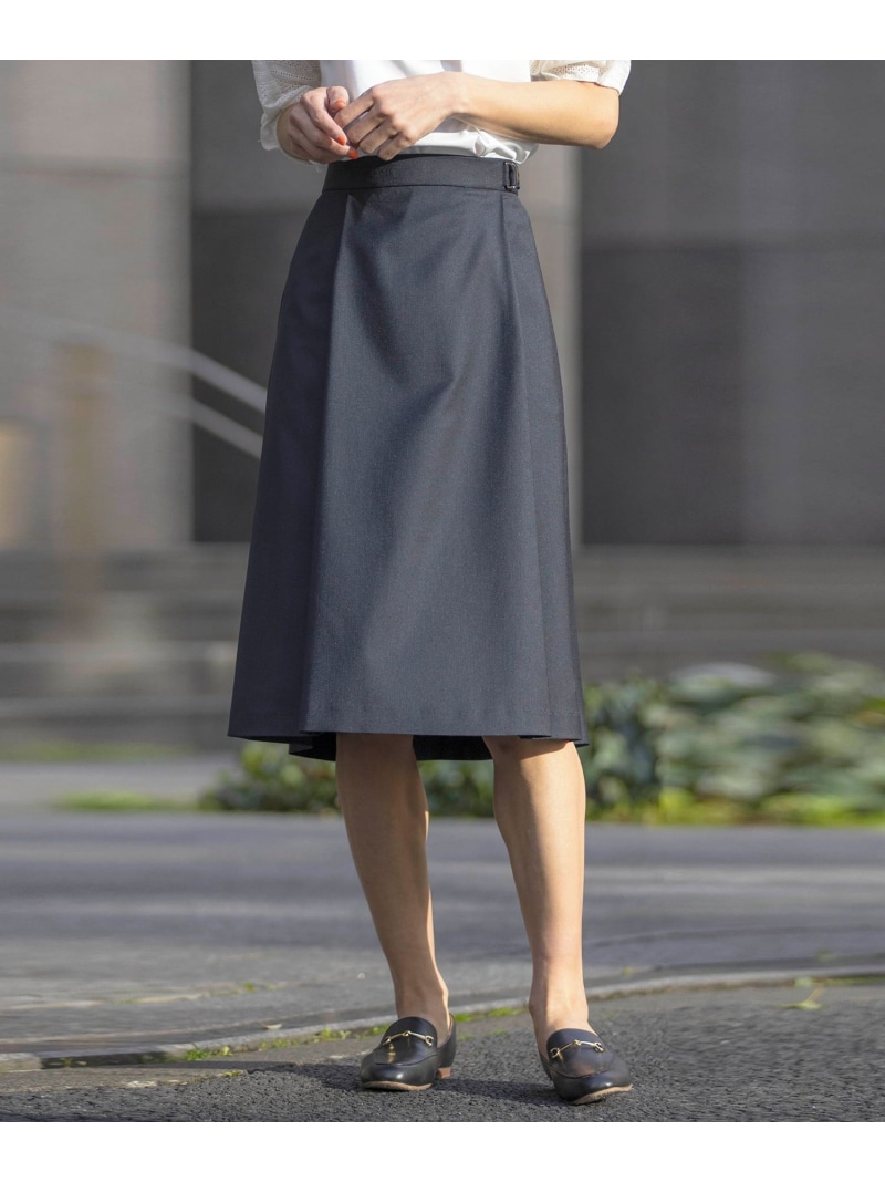 【セットアップ対応・洗える・UVケア・速乾】 OXIJEWELストレッチ スカート J.PRESS ジェイプレス スカート ロング・マキシスカート グレー ベージュ シルバー ネイビー【送料無料】[ Fashion]｜J.PRESS