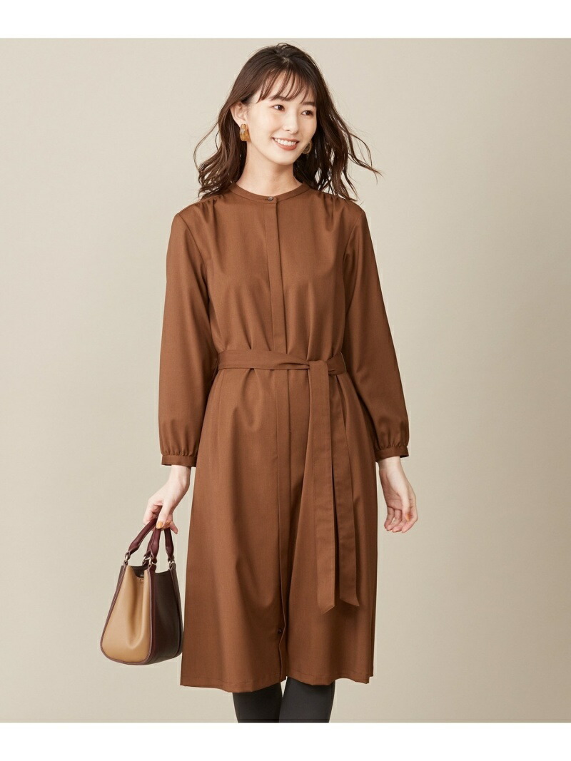 美しい 楽天市場 Rakuten Fashion 洗える シワになりにくい ストレッチツイル ワンピース J Press ジェイプレス ワンピース 半袖ワンピース ブラウン グレー 送料無料 J Press 超激安 Advance Com Ec