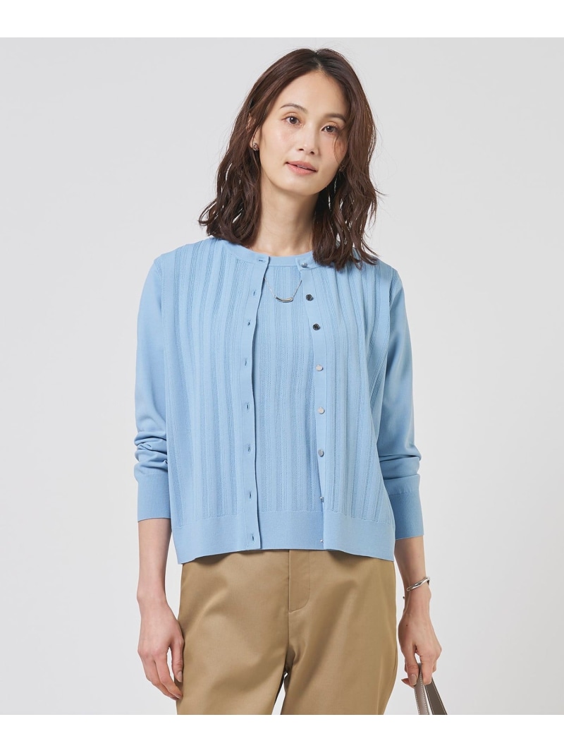 【SALE／30%OFF】【アンサンブル着用可】Rayon Elite Stretch クルーネック カーディガン J.PRESS LADIES L ジェイプレス トップス カーディガン ピンク ブルー ネイビー ベージュ【RBA_E】【送料無料】[ Fashion]｜J.PRESS