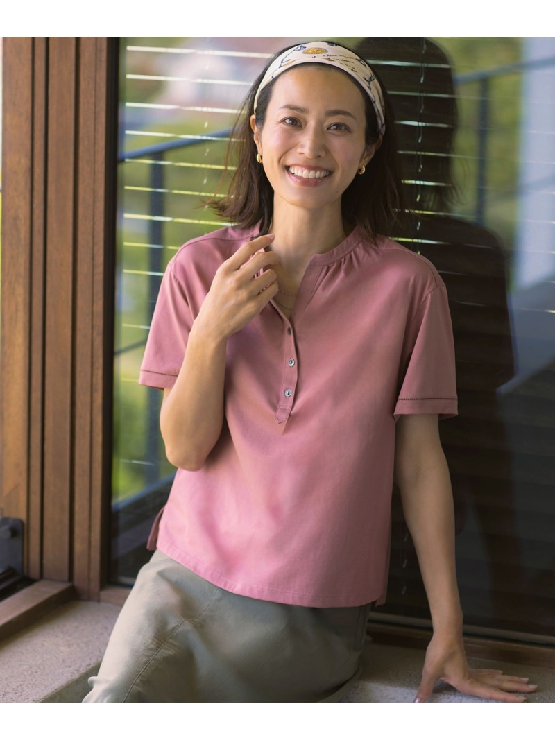プレーティングジャージー バンドカラー カットソー J.PRESS ジェイプレス トップス カットソー・Tシャツ ネイビー ピンク グレー【送料無料】[ Fashion]｜J.PRESS