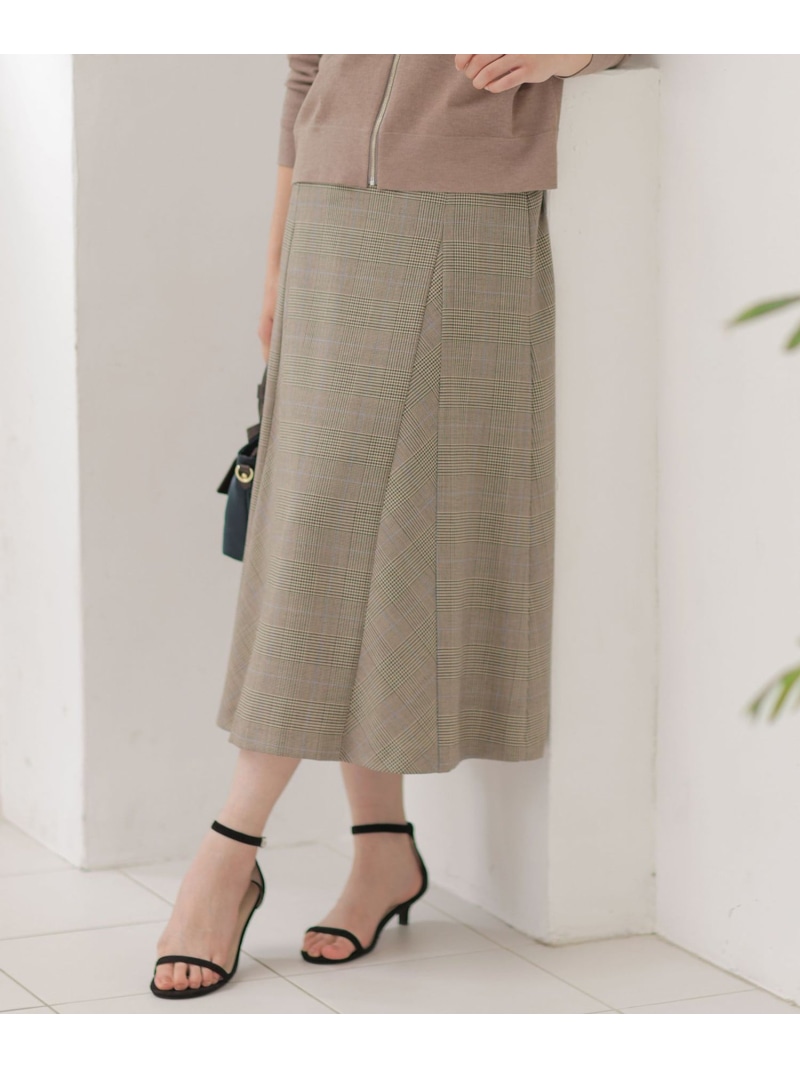 【SALE／40%OFF】モナベールツイル チェック フレア スカート J.PRESS ジェイプレス スカート ロング・マキシスカート ブラウン【RBA_E】【送料無料】[ Fashion]