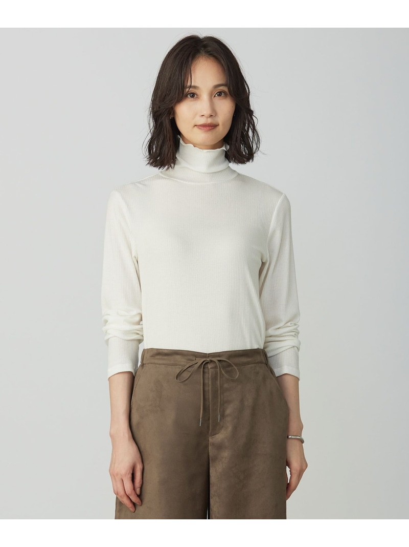 【SALE／20%OFF】カシミール地絹 シアーリブ タートル カットソー J.PRESS ジェイ押し付ける トップス カットソー・プルオーバー 白いこと 青み 赤銅色【RBA_E】【貨物輸送無料】[ Fashion]
