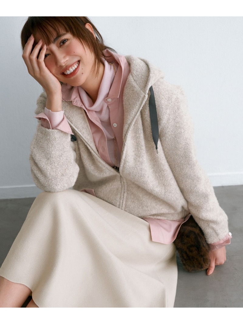 【SALE／50%OFF】【WEB限定カラーあり】パイルジャージー ジップアップ パーカー J.PRESS ジェイプレス トップス パーカー・フーディー ベージュ グレー ブラウン【RBA_E】【送料無料】[ Fashion]