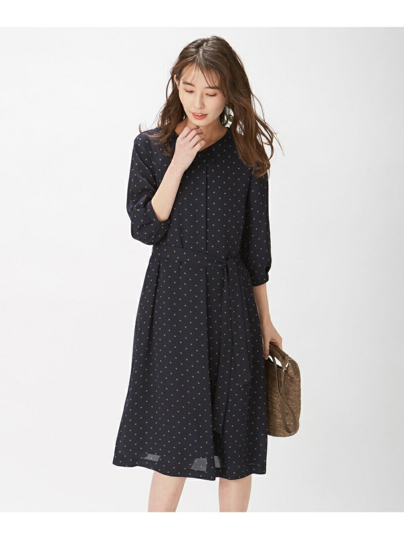 冬バーゲン 洗える ポリエステル デシン幾何プリント ワンピース J Press ジェイプレス ワンピース ワンピースその他 ネイビー グリーン Rakuten Fashion J Press 21新作モデル Aqsasport Org