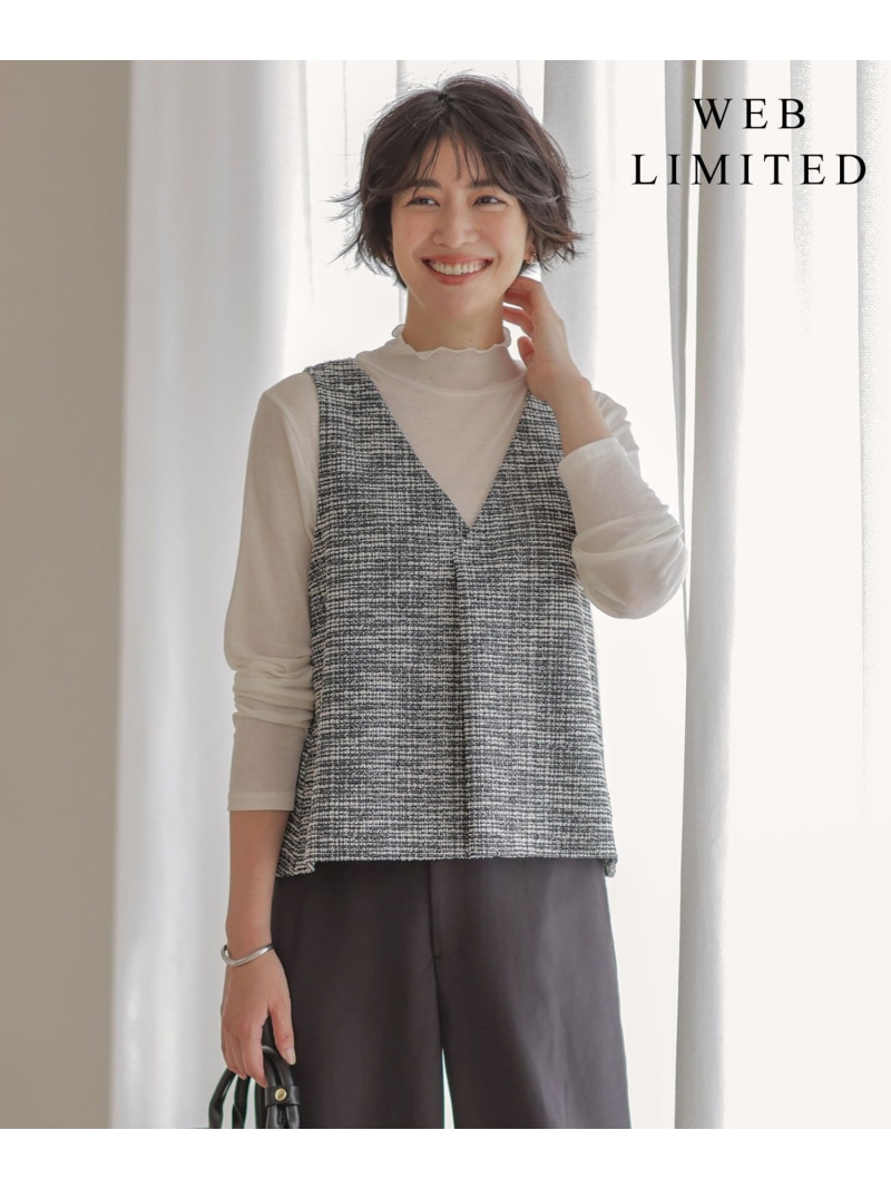 【SALE／20%OFF】【WEB押さえる】ラメツィード ビスチェ J.PRESS LADIES L ジェイ押し付ける トップス カットソー・プルオーバー 米国海軍【RBA_E】【貨物輸送無料】[ Fashion]