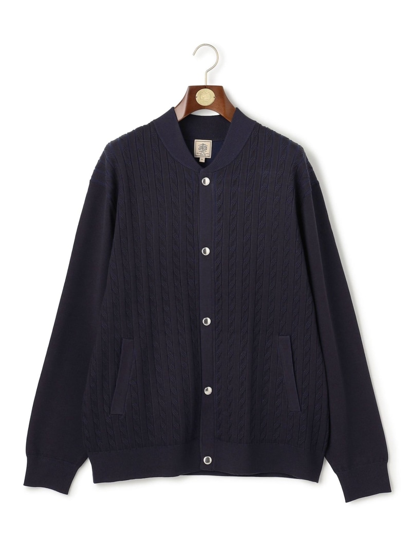 【SALE／20%OFF】【KING SIZE】【ストレッチ / イージーケア】【FLEX YARN】ケーブルニット ブルゾンライク カーディガン J.PRESS ジェイプレス トップス カーディガン ブラウン ネイビー グレー【RBA_E】【送料無料】[ Fashion]｜J.PRESS