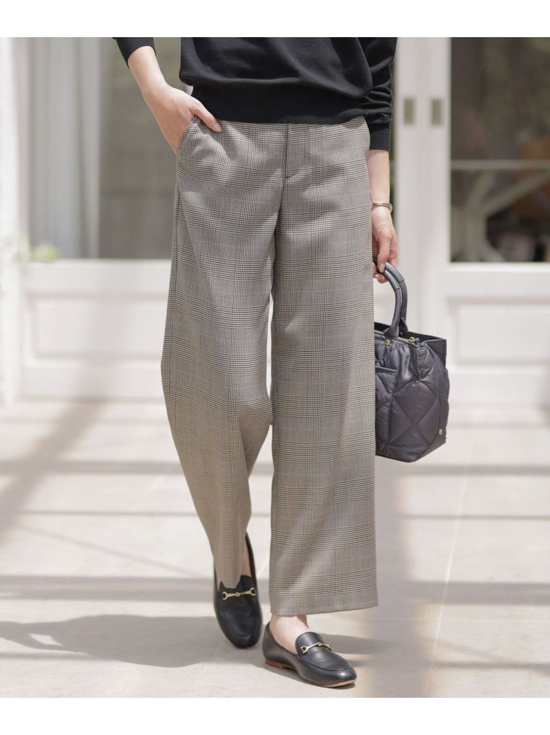【SALE／40%OFF】モナベールツイル チェック ワイド パンツ J.PRESS LADIES L ジェイプレス パンツ その他のパンツ ブラウン【RBA_E】【送料無料】[ Fashion]｜J.PRESS