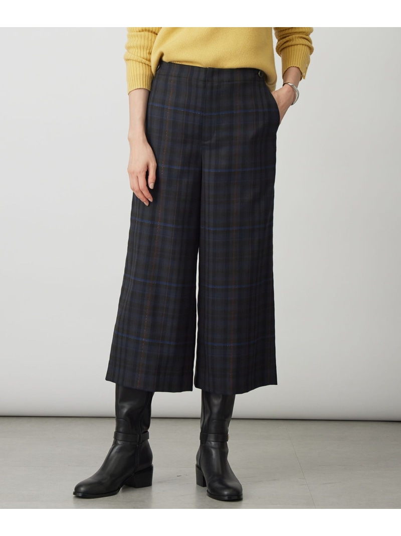 【SALE／40%OFF】milledタータンラメチェック クロップド パンツ J.PRESS ジェイプレス パンツ その他のパンツ ネイビー ブラウン【RBA_E】【送料無料】[ Fashion]｜J.PRESS 10,472円