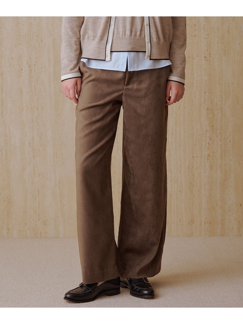 【SALE／40%OFF】マイクロライトスエード ワイド パンツ J.PRESS LADIES L ジェイプレス パンツ その他のパンツ ネイビー ブラウン【RBA_E】【送料無料】[ Fashion]