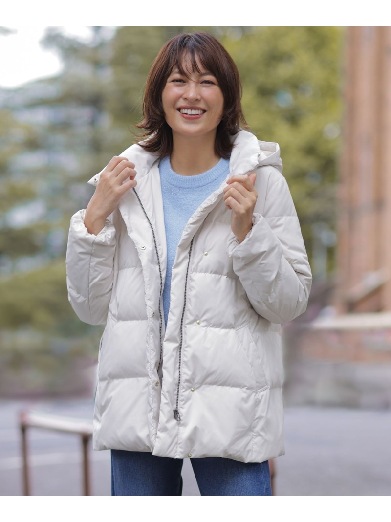 【洗える・2way】タフタ落ち込む 真っただ中丈 厚地の外套 J.PRESS LADIES L ジェイ押し付ける ジャケット・アウター ダウンジャケット・ダウンベスト 黒いこと 白いこと 赤銅色【貨物輸送無料】[ Fashion]