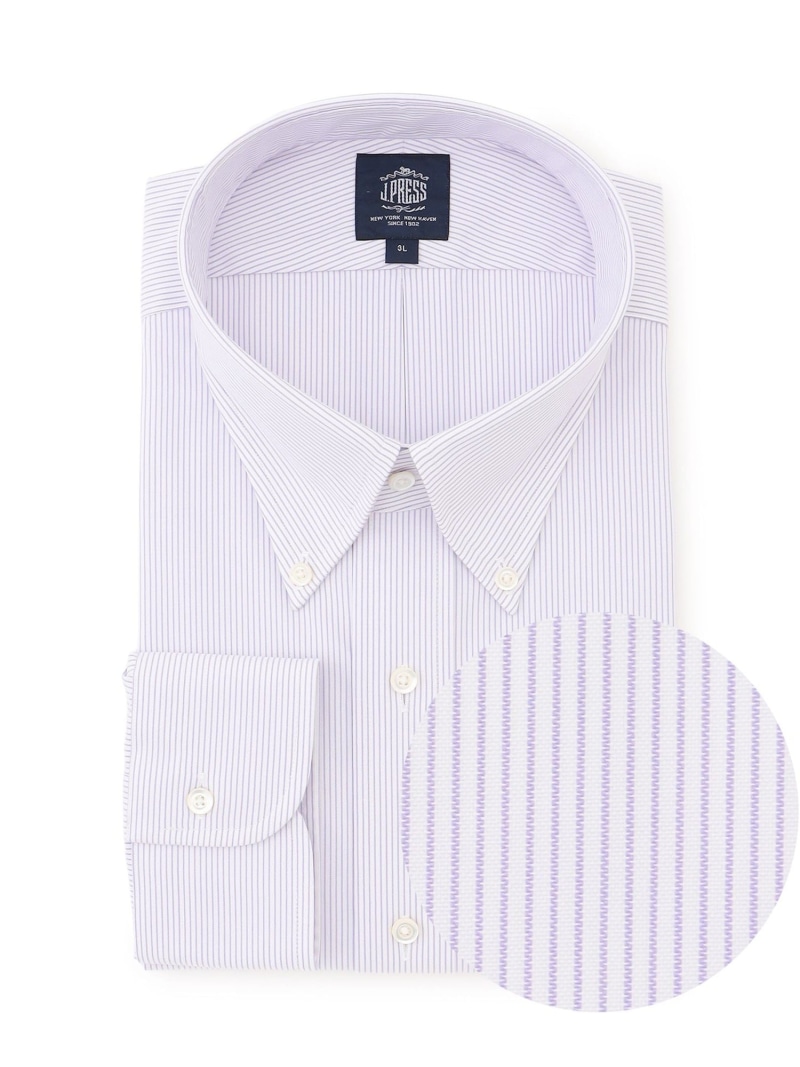 【KING SIZE】【PREMIUM PLEATS / 形態安定】マイクロストライプ ドレスシャツ / B.D. J.PRESS ジェイプレス トップス シャツ・ブラウス ネイビー【送料無料】[ Fashion]