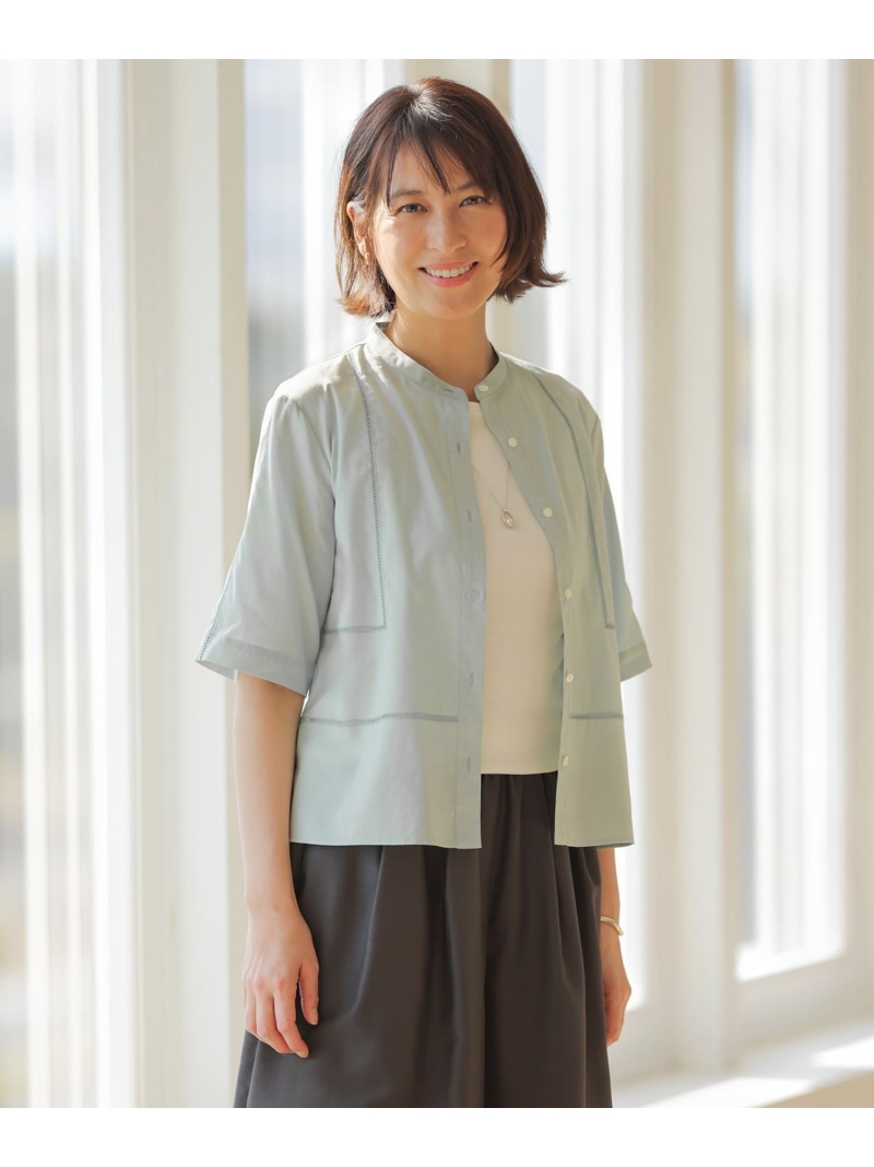 【SALE／20%OFF】【WEB限定カラーあり・一枚で着映え】ラミー ポプリン ボクシーシャツ J.PRESS ジェイプレス トップス シャツ・ブラウス パープル ホワイト ブルー ブラウン グリーン【RBA_E】【送料無料】[ Fashion]｜J.PRESS