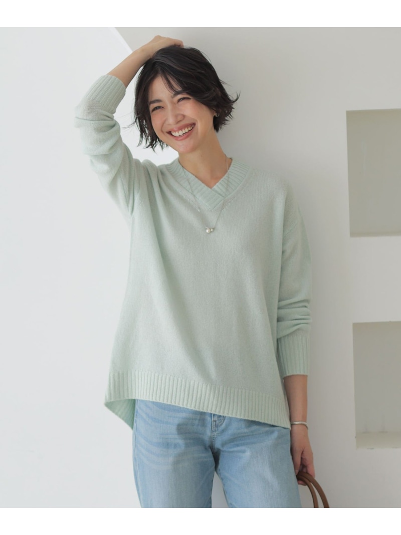 【SALE／30%OFF】YAK BLEND Vネック ニット J.PRESS ジェイプレス トップス ニット グリーン ベージュ ブラウン グレー【RBA_E】【送料無料】[ Fashion]｜J.PRESS