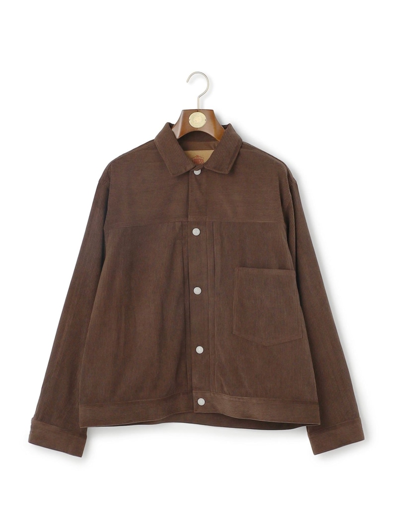 【SALE／20%OFF】【WEB・一部店舗限定】トリコットコーデュロイ トラッカージャケット J.PRESS ジェイプレス ジャケット・アウター ブルゾン・ジャンパー ブラウン ネイビー【RBA_E】【送料無料】[ Fashion]｜J.PRESS