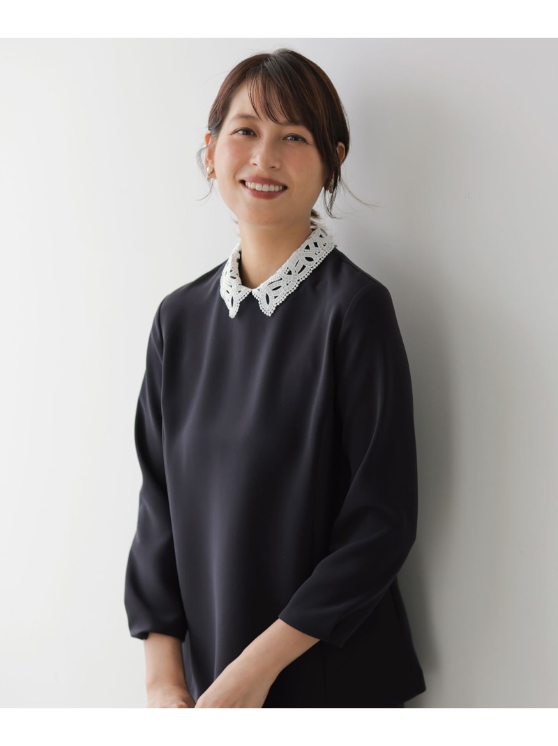 【SALE／30%OFF】【セットアップ対応・2way】セラテリーダブルクロス ブラウス J.PRESS ジェイプレス トップス シャツ・ブラウス ブラック ネイビー グレー【RBA_E】【送料無料】[ Fashion]｜J.PRESS