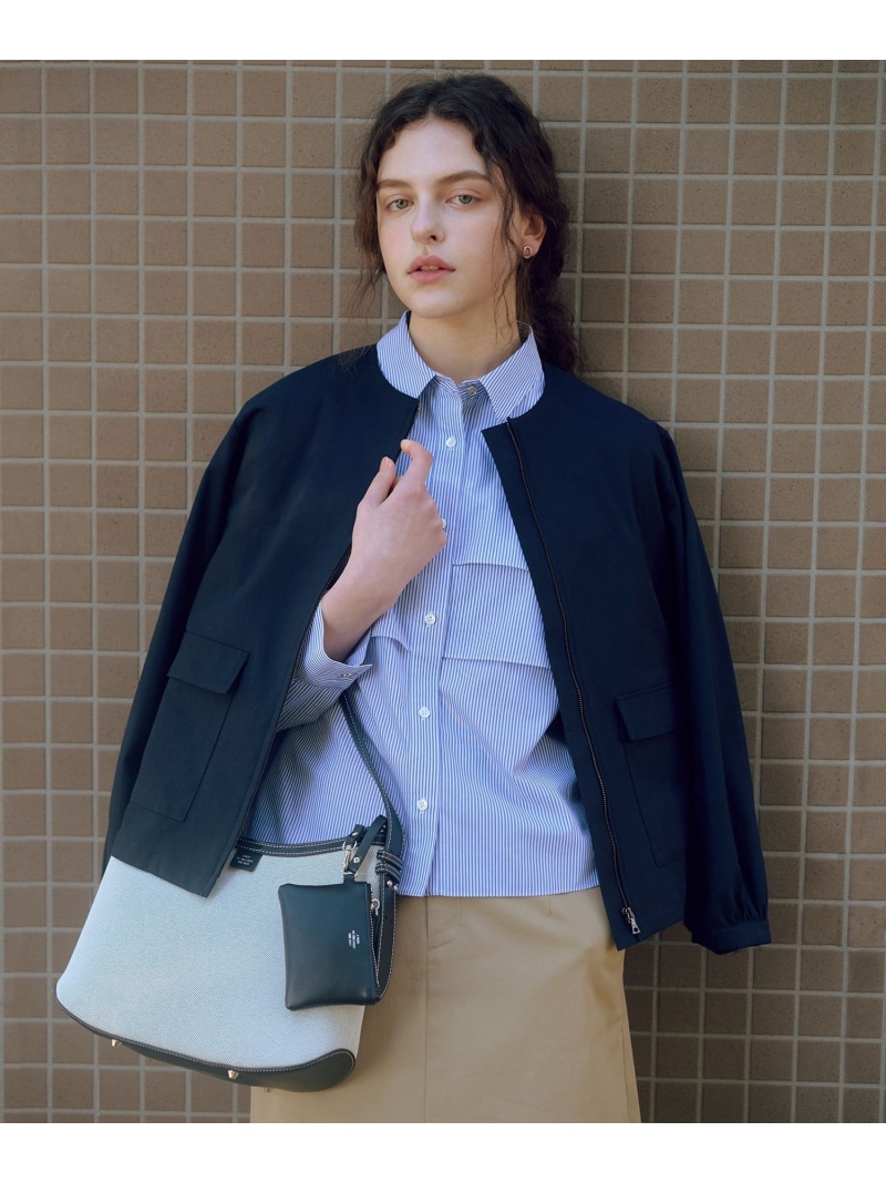【SALE／30%OFF】TCリネン ドライツイル ノーカラー ブルゾン J.PRESS ジェイプレス ジャケット・アウター ブルゾン・ジャンパー グレー ネイビー【RBA_E】【送料無料】[ Fashion]｜J.PRESS