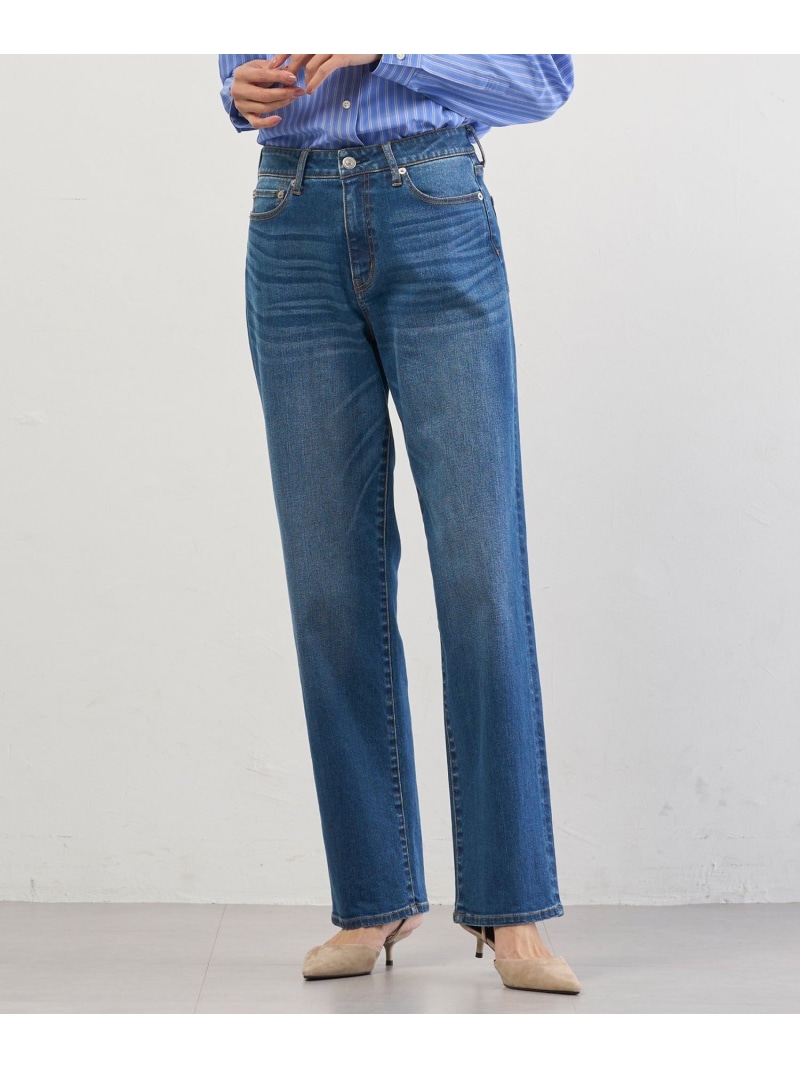 【洗える】BASIC STRETCH DENIM ボーイフィット デニム J.PRESS LADIES L ジェイプレス パンツ ジーンズ・デニムパンツ ブルー ホワイト【送料無料】[ Fashion]｜J.PRESS 15,542円