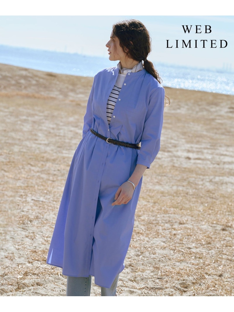 【SALE／30%OFF】【WEB限定】SOFT TC ストレッチ シャツ ワンピース J.PRESS LADIES L ジェイプレス ワンピース・ドレス ワンピース ブルー【RBA_E】【送料無料】[ Fashion]｜J.PRESS