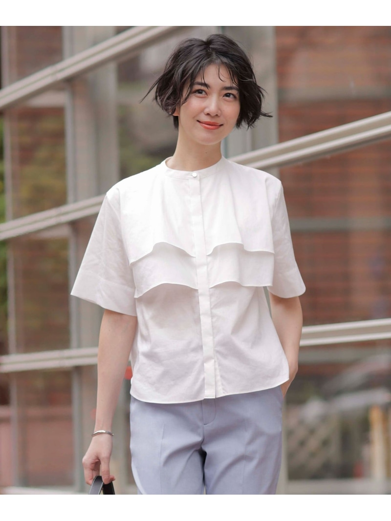 【SALE／40%OFF】【洗える】カラムシポプリン ティアード トップ J.PRESS ジェイ押しつける トップス ティーシャツ・トップ 青色 黄み 赤銅色 白いこと【RBA_E】【貨物輸送無料】[ Fashion] トップス-レディースファッション