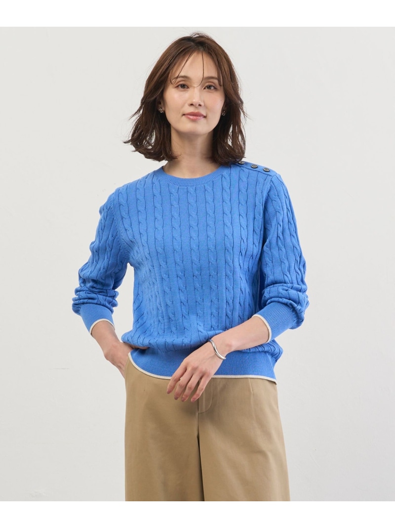 CABLE ニット J.PRESS ジェイプレス トップス ニット グリーン ピンク オレンジ ベージュ ブルー【送料無料】[ Fashion]