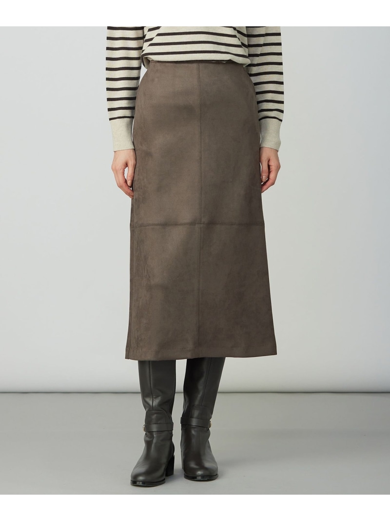 【SALE／40%OFF】スエードダンボール スカート J.PRESS LADIES L ジェイプレス スカート ロング・マキシスカート ブラウン ベージュ【RBA_E】【送料無料】[ Fashion]