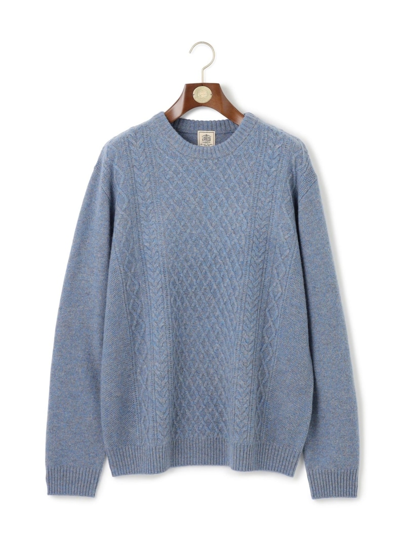 【SALE／20%OFF】【KING SIZE】【Cash Lamb's wool】ケーブルニット / クルー J.PRESS ジェイプレス トップス ニット ネイビー レッド イエロー グレー ブルー【RBA_E】【送料無料】[ Fashion]