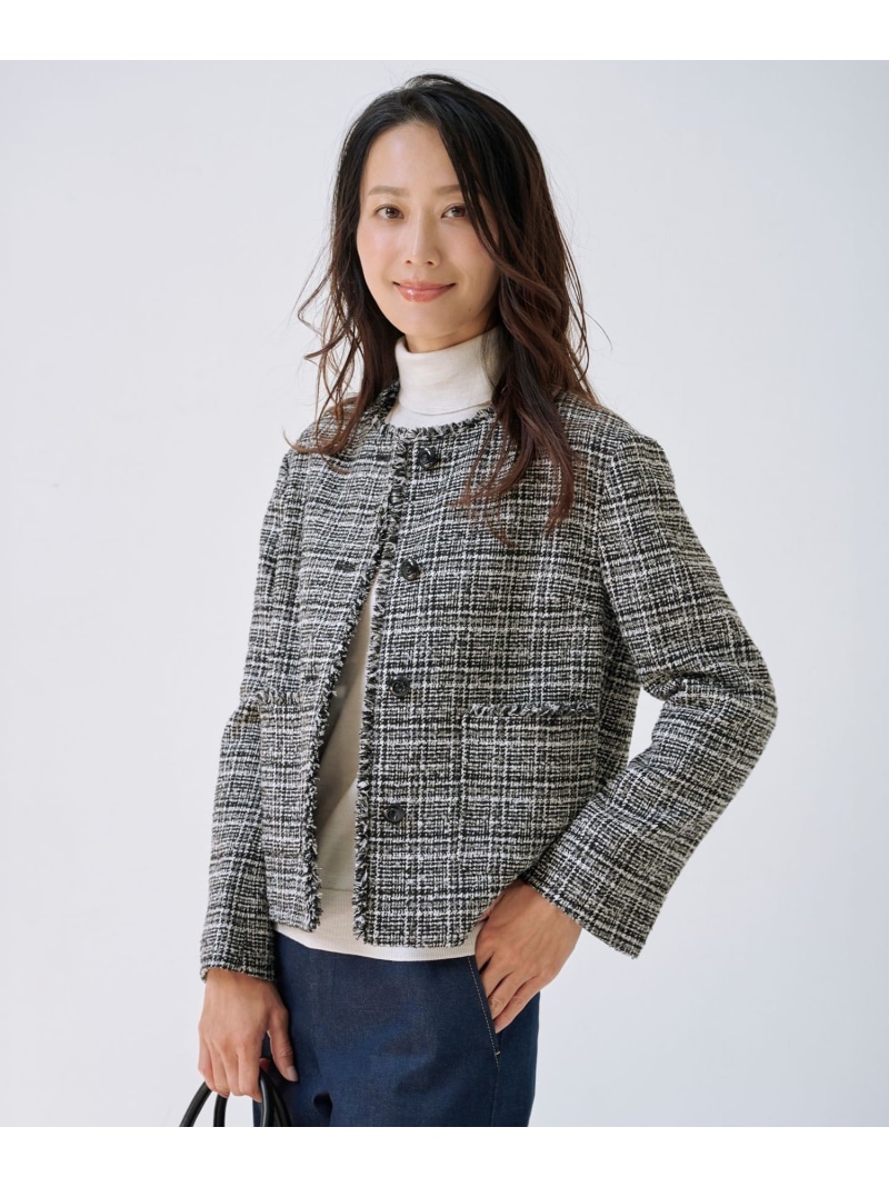 【SALE／30%OFF】Lightループチェック ツイード ジャケット J.PRESS LADIES L ジェイプレス ジャケット・アウター その他のジャケット・アウター【RBA_E】【送料無料】[ Fashion]