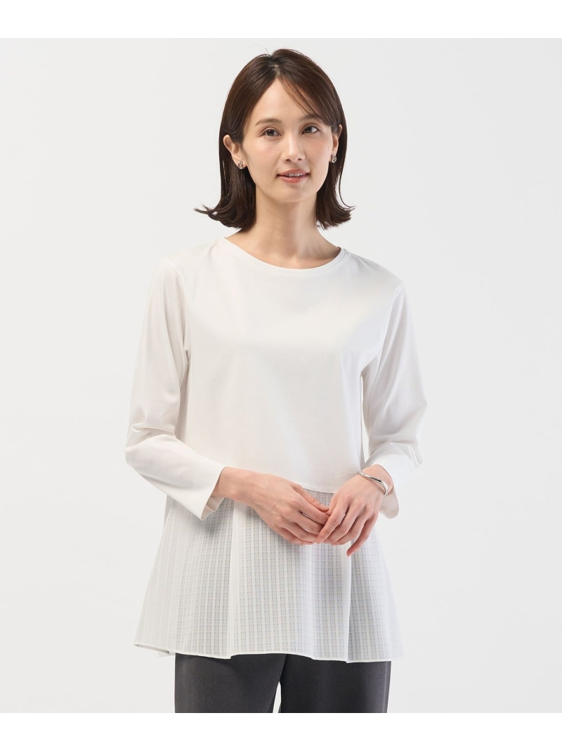 【WEB制限事項色合いあり】レイヤードフレア カットソー J.PRESS LADIES L ジェイ押し付ける トップス カットソー・ティーシャツ 白いこと 黒いこと【貨物輸送無料】[ Fashion] Tシャツ・カットソー-トップス-レディースファッション