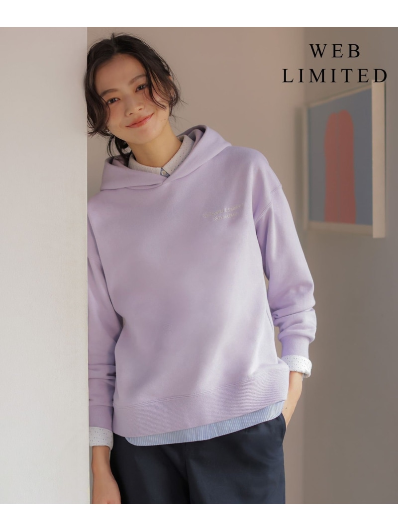 【WEB限定】ロゴ裏毛 パーカー J.PRESS ジェイプレス トップス パーカー・フーディー パープル ネイビー ブルー ベージュ【送料無料】[ Fashion]｜J.PRESS