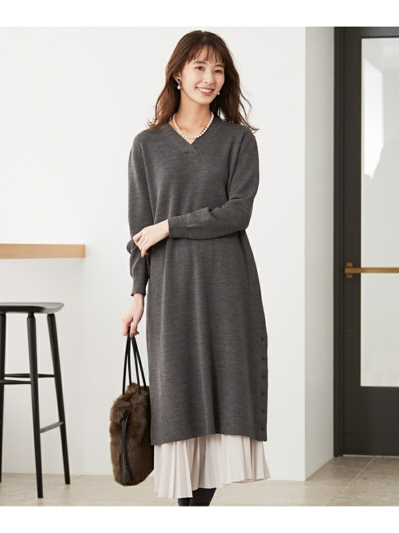 大切な人へのギフト探し ワンピース J Press ワンピース Fashion 洗える ニットドレス Rakuten ジェイプレス ベージュ 送料無料 ブラック グレー ニットワンピース ワンピース Dgb Gov Bf