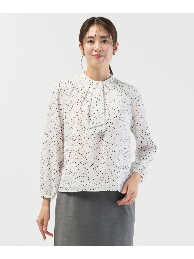 幾何プリント カットソー J.PRESS ジェイプレス トップス カットソー・Tシャツ ネイビー ホワイト【送料無料】[ Fashion]