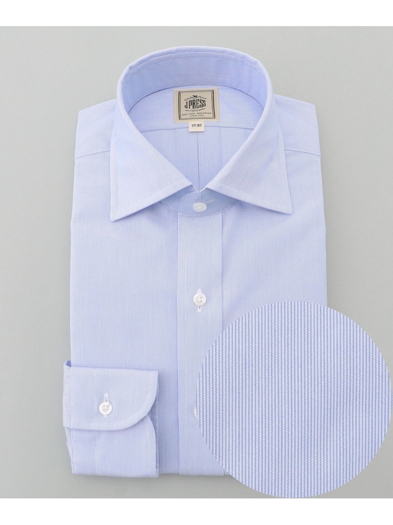 【Single Needle Tailoring / 形態安定】マイクロストライプ シャツ / ワイドカラー J.PRESS ジェイプレス トップス シャツ・ブラウス ネイビー【送料無料】[ Fashion]｜J.PRESS