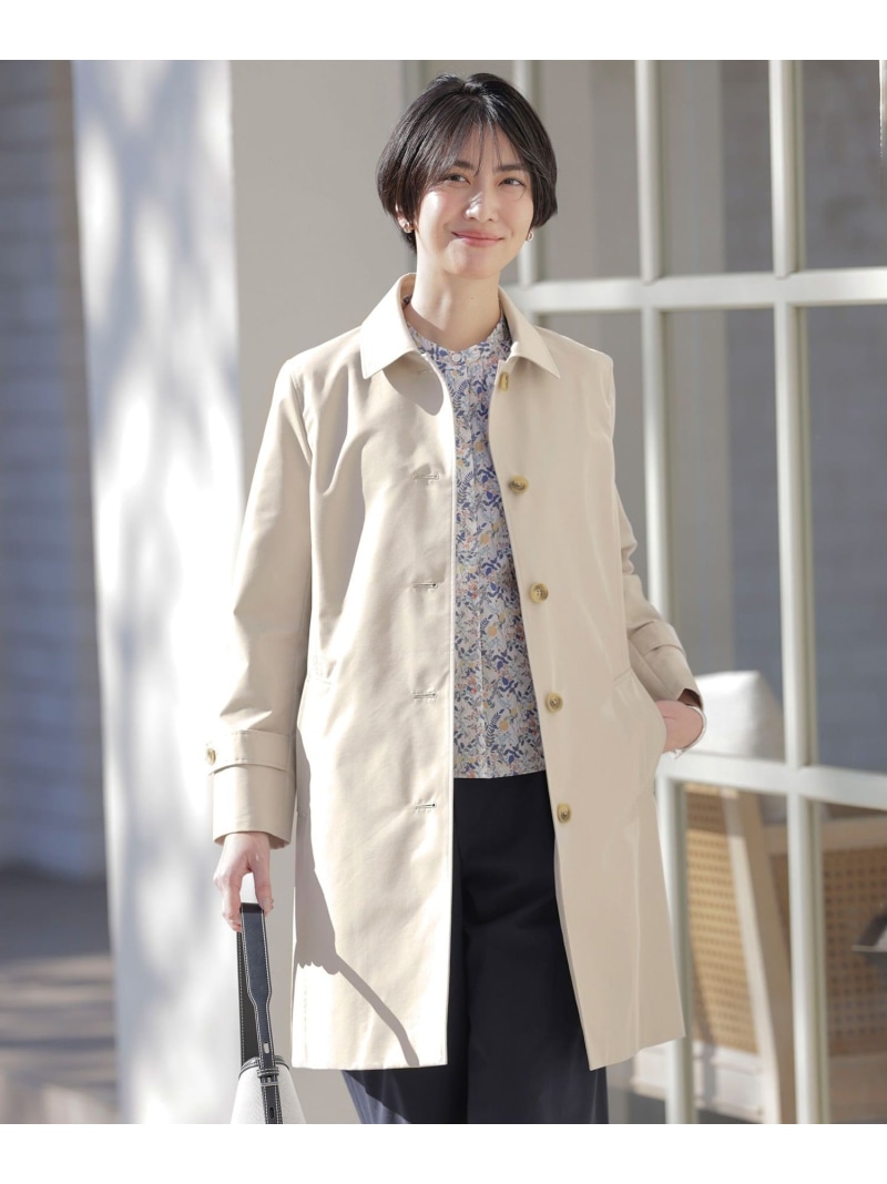 【SALE／50%OFF】【撥水・WEB限定カラーあり】コットンポリエステル ツイル ロング コート J.PRESS LADIES L ジェイプレス ジャケット・アウター ステンカラーコート グレー イエロー ネイビー ピンク【RBA_E】【送料無料】[ Fashion]｜J.PRESS