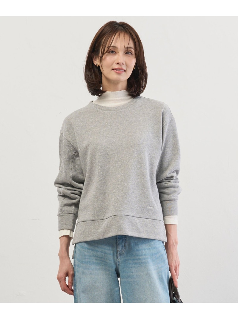 ラメ裏毛 カットソー J.PRESS ジェイ押し付ける トップス カットソー・ティーシャツ 薄墨色【貨物輸送無料】[ Fashion] トップス-レディースファッション