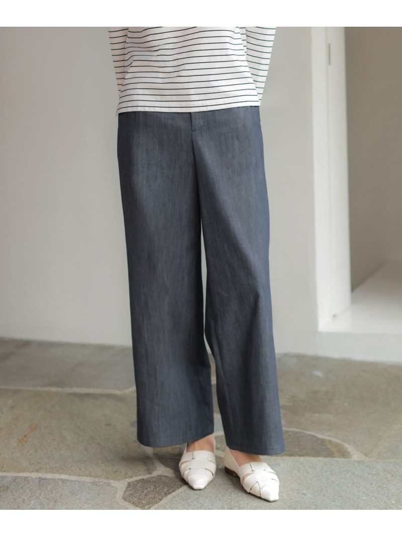 セルロースシャンブレー 虚蝉広広とした ズボン下 J.PRESS LADIES L ジェイ押し付ける ズボン下 余分の物のズボン下 薄墨色 米国海軍【貨物輸送無料】[ Fashion] レディースファッション-ボトムス