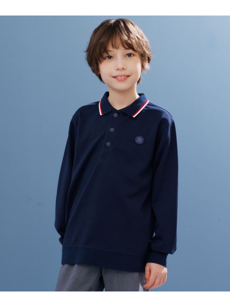 【100-130cm】リブライン ポロシャツ J.PRESS ジェイプレス トップス ポロシャツ ネイビー グレー【送料無料】[ Fashion]