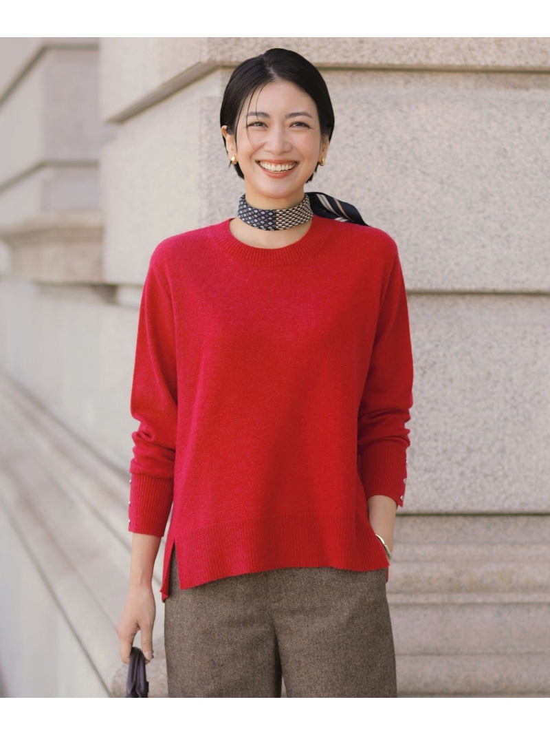 【SALE／30%OFF】CASHMERE BLEND クルーネック ニット J.PRESS LADIES L ジェイプレス トップス ニット ベージュ グレー パープル レッド ブルー グリーン【RBA_E】【送料無料】[ Fashion]｜J.PRESS