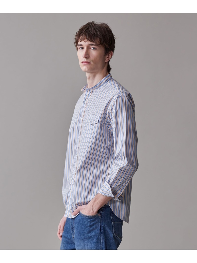 【SALE／30%OFF】【SOMELOS】マルチストライプ バンドカラーシャツ J.PRESS ジェイプレス トップス シャツ・ブラウス ブルー イエロー【RBA_E】【送料無料】[ Fashion]