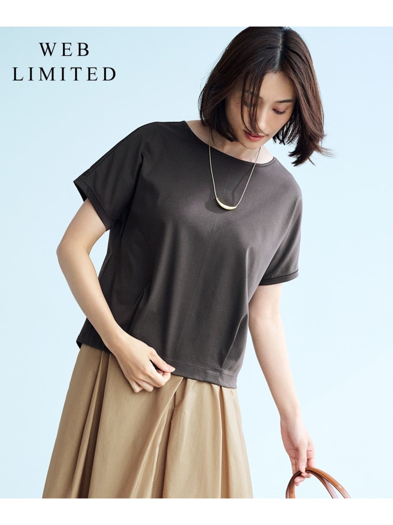 【SALE／30%OFF】【WEB限定カラーあり・洗える】コットンスムース フレンチスリーブ カットソー J.PRESS ジェイプレス トップス カットソー・Tシャツ グリーン ネイビー グレー ピンク ホワイト【RBA_E】【送料無料】[ Fashion]