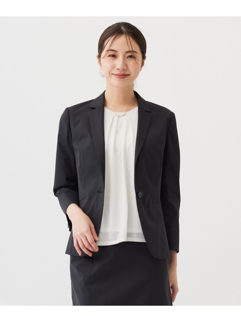 【セットアップ対応・洗える・撥水・防汚】コットンFITTYシャーク テーラード ジャケット J.PRESS LADIES L ジェイプレス ジャケット・アウター テーラードジャケット・ブレザー ベージュ ネイビー グレー ブラック【送料無料】[ Fashion]