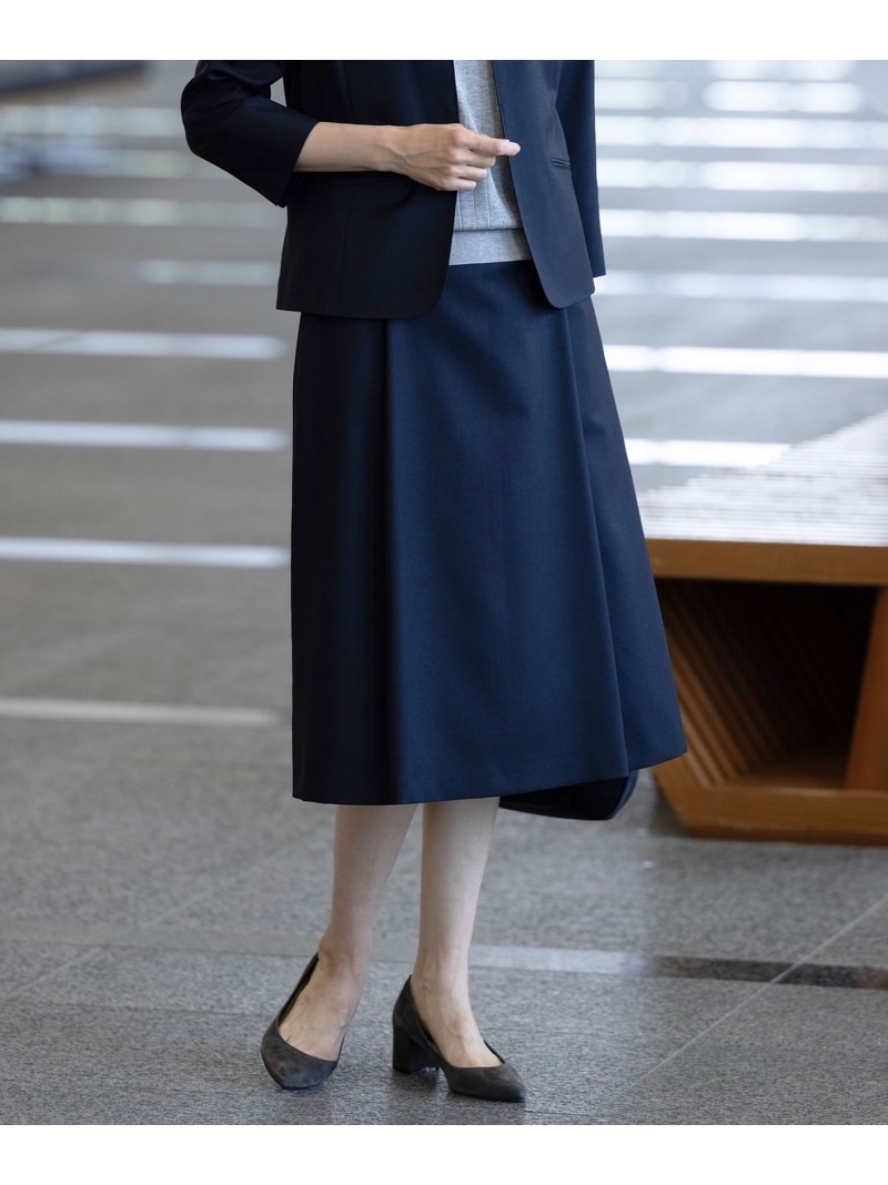 【セットアップ対応・洗える・UV加工・吸水速乾】OXIJEWELストレッチ スカート J.PRESS ジェイプレス スカート ロング・マキシスカート グレー ベージュ ネイビー【送料無料】[ Fashion]｜J.PRESS 14,379円