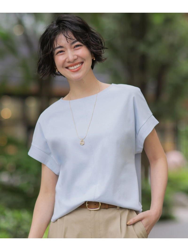 【2WAY】コットンスムース フレンチ捩り カットソー J.PRESS LADIES L ジェイ押し付ける トップス カットソー・プルオーバー 白いこと 青み 米国海軍 緑であること 赤銅色 薄墨色【貨物輸送無料】[ Fashion]