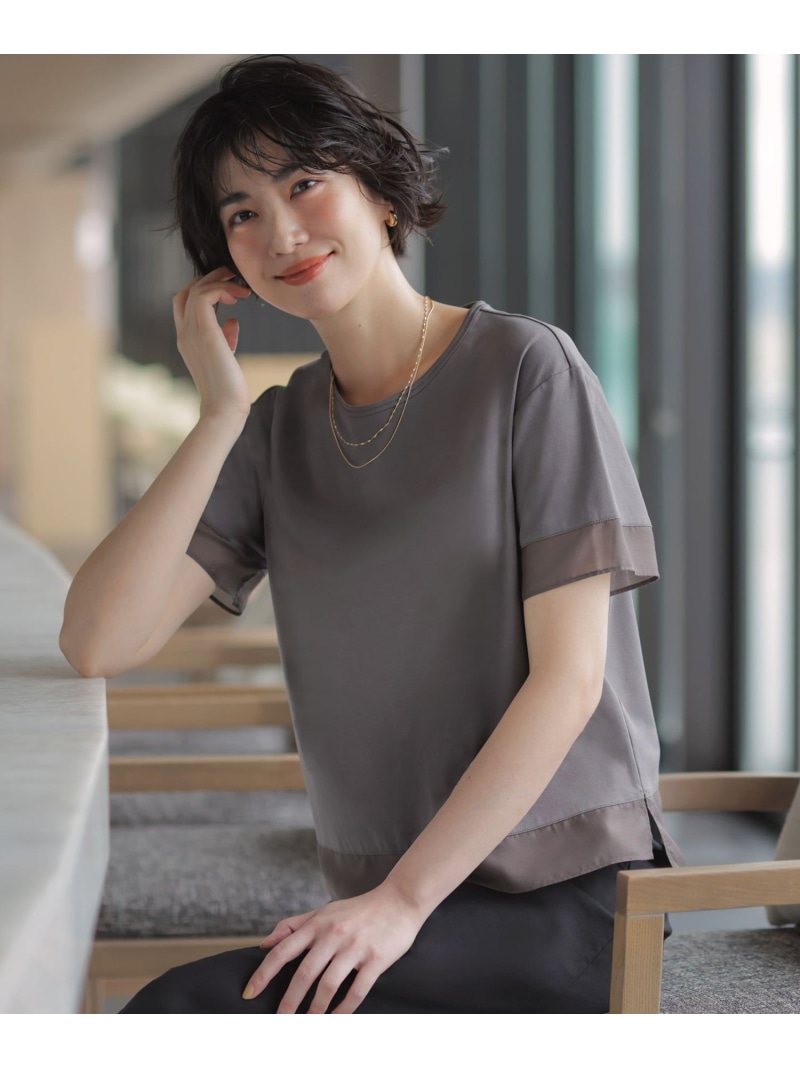 【一こま受け答えに放射能】コットンスムース シアーデザイン カットソー J.PRESS LADIES L ジェイ押し付ける トップス カットソー・プルオーバー 薄墨色 白いこと 緑であること 米国海軍 青み 赤銅色【貨物輸送無料】[ Fashion]
