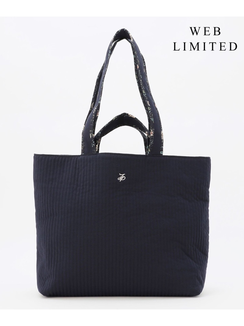 【WEB限定・リバーシブル】LIBERTY キルティング トートバッグ J.PRESS ジェイプレス バッグ トートバッグ ネイビー ブラウン グレー【送料無料】[ Fashion]｜J.PRESS