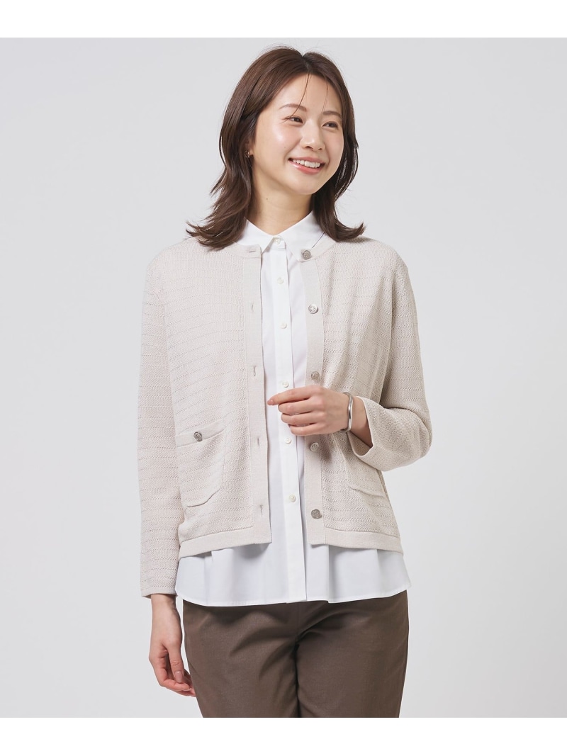 【SALE／40%OFF】Paper Blend Summer ニット ジャケット J.PRESS ジェイプレス トップス ニット ネイビー ベージュ【RBA_E】【送料無料】[ Fashion]｜J.PRESS