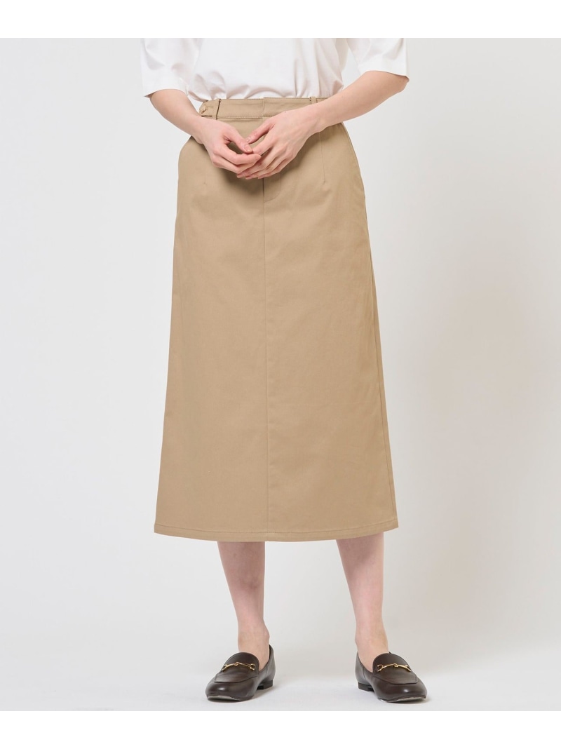 【SALE／30%OFF】チノストレッチ ナロー スカート J.PRESS LADIES L ジェイプレス スカート ロング・マキシスカート ベージュ ネイビー【RBA_E】【送料無料】[ Fashion]｜J.PRESS