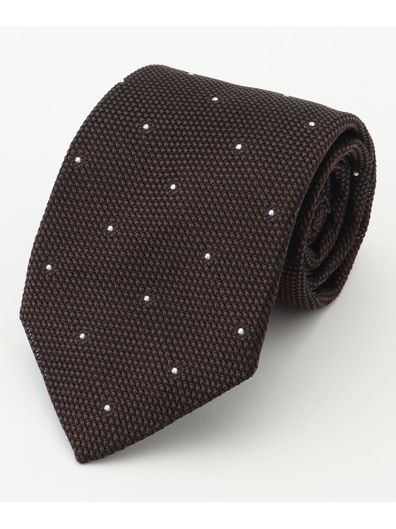 【JAPANESE SILK FRESCO TIE COLLECTION】ドット ネクタイ J.PRESS ジェイプレス スーツ・フォーマル ネクタイ・蝶ネクタイ ブラウン グレー【送料無料】[ Fashion]