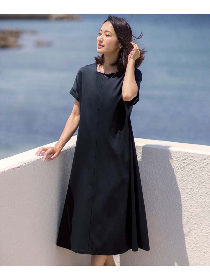コットンスムース ワンピース J.PRESS LADIES L ジェイプレス ワンピース・ドレス ワンピース ネイビー ブルー ブラウン グレー【送料無料】[ Fashion]｜J.PRESS